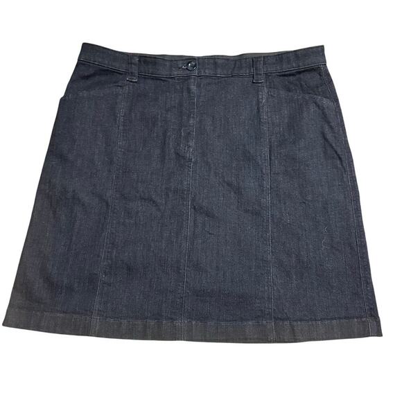 L.L. Bean Dresses & Skirts - LL Bean Denim Jean Mini Skirt Classic Fit Plus Size 18W Dark Wash Stretch Short